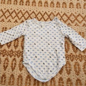 Janie and Jack White and Blue Patterned Bodysuit